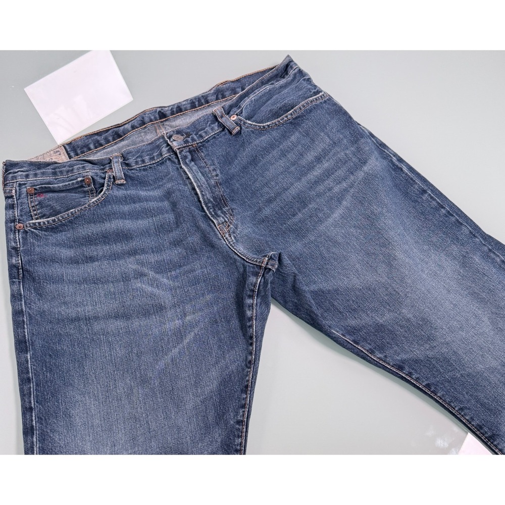 Polo Ralph Lauren Authentic Dungarees Mens 38x30 Blue Jeans 100% Cotton Rigid